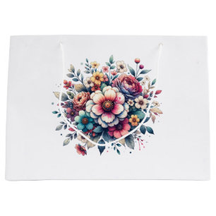 Best Mum ever floral watercolor Large Gift Bag