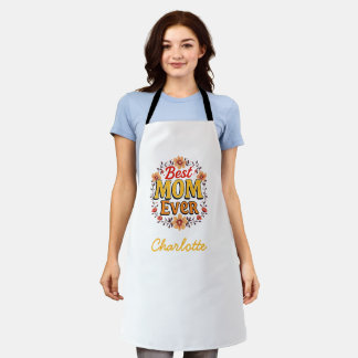 Best Mum Ever | Floral Wreath | Cute Mother's Day Apron