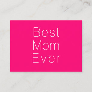 Best Mum Ever fuchsia pink white minimalist simple Enclosure Card