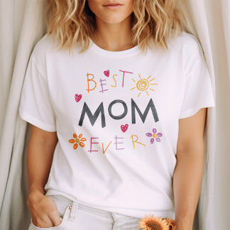 Best Mum Ever | Fun Colourful Clipart Mother's Day Tri-Blend Shirt
