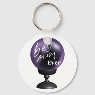 Best Mum EVER Fun Purple Crystal Ball Keychain