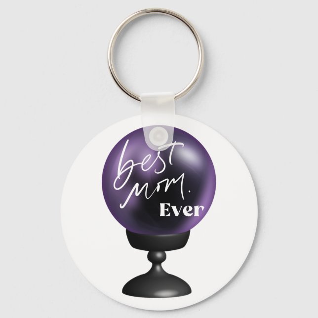 Best Mum EVER | Fun Purple Crystal Ball Keychain (Front)