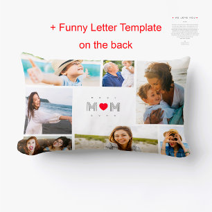 Best Mum Ever Funny Mother's Day 7 Photo collage Lumbar Cushion