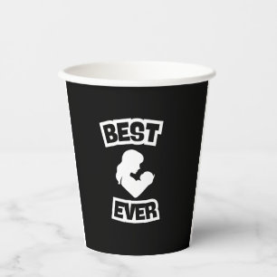 Best Mum Ever Gift – Pink Mother & Baby Silhouette Paper Cups
