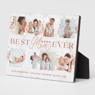 Best Mum Ever Glitter 8 Photo Collage Mother's Day Plaque