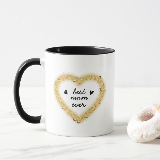 Best mum ever gold heart mug (With Donut)
