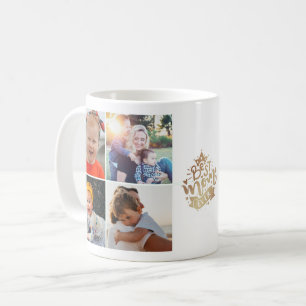 Best Mum Ever Gold Lettering 9 Photo Collage Mummy Coffee Mug