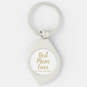 Best Mum Ever gold personalised custom script cute Key Ring