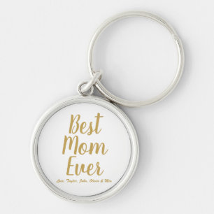 Best Mum Ever gold personalised custom script Key Ring
