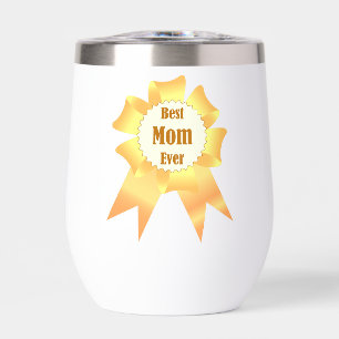 Best mum ever Golden winner award ribbon
