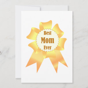 Best mum ever Golden winner award ribbon Holiday Card