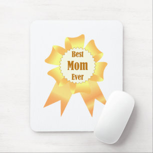 Best mum ever Golden winner award ribbon Mouse Pad