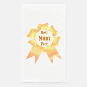 Best mum ever Golden winner award ribbon Napkin