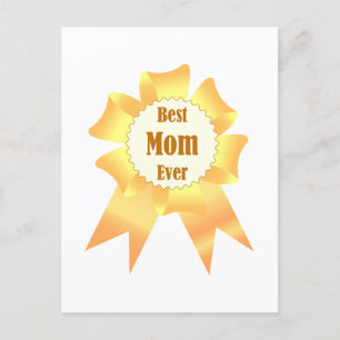 Best mum ever Golden winner award ribbon Postcard