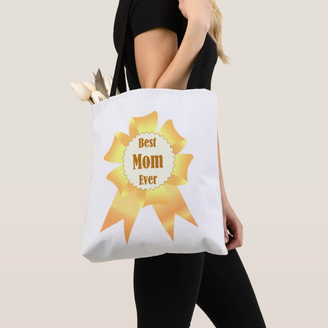 Best mum ever Golden winner award ribbon Tote Bag (Close Up)