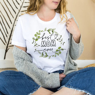 Best Mum Ever   Greenery Wreath Mother T-Shirt
