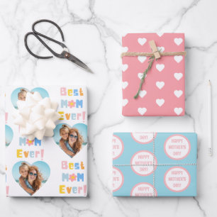 Best Mum Ever Happy Mother's Day Photo Wrapping Paper Sheet