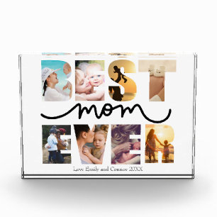 Best mum ever happy mothers day text shaped photo block