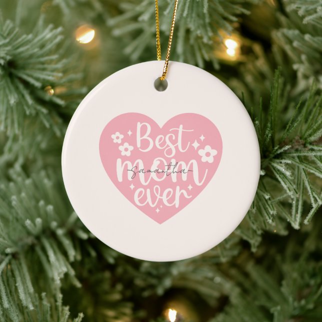 Best Mum Ever - Heart Ceramic Tree Decoration (Tree)