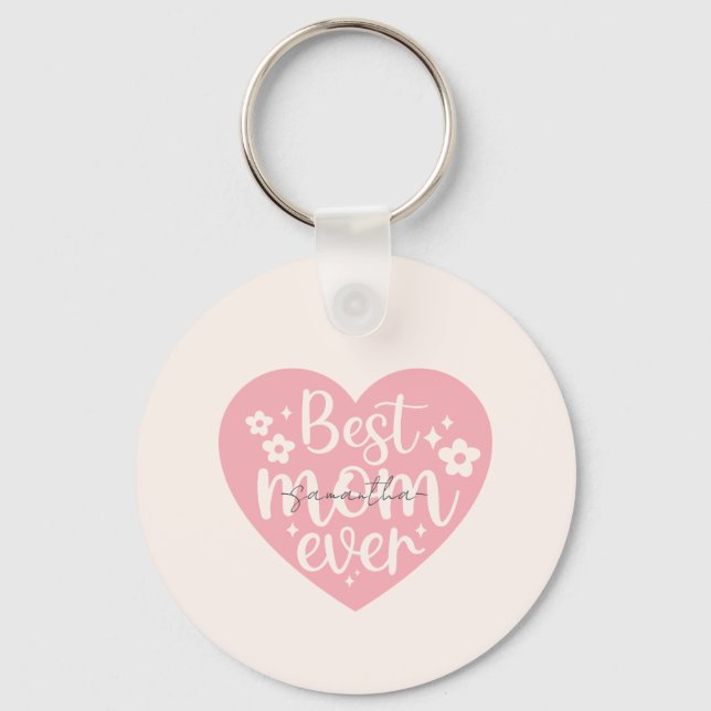 Best Mum Ever Heart Key Ring (Front)