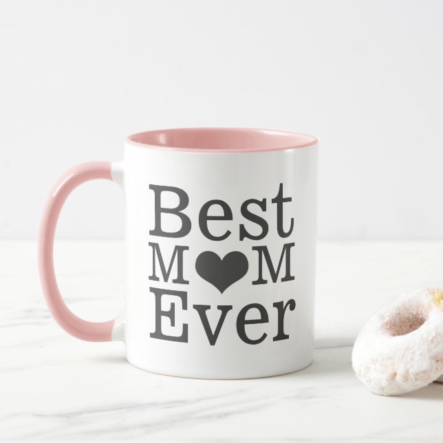 Best Mum Ever Heart Mug (With Donut)