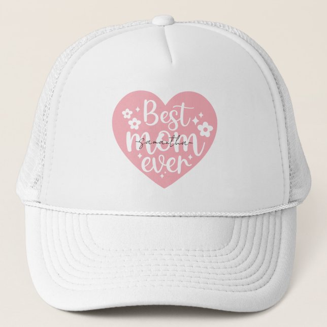 Best Mum Ever - Heart Trucker Hat (Front)