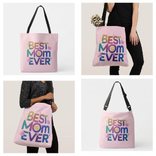 Best Mum Ever Hearts & Flowers Tote Bag