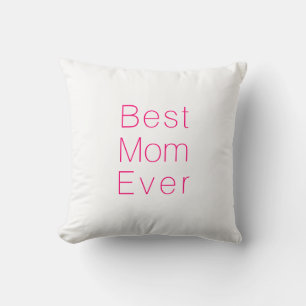 Best Mum Ever hot pink fuchsia white minimalist Cushion