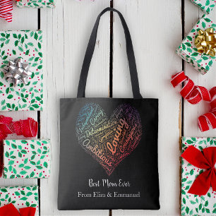 Best Mum Ever Kids Names Colourful Mother's Day Tote Bag