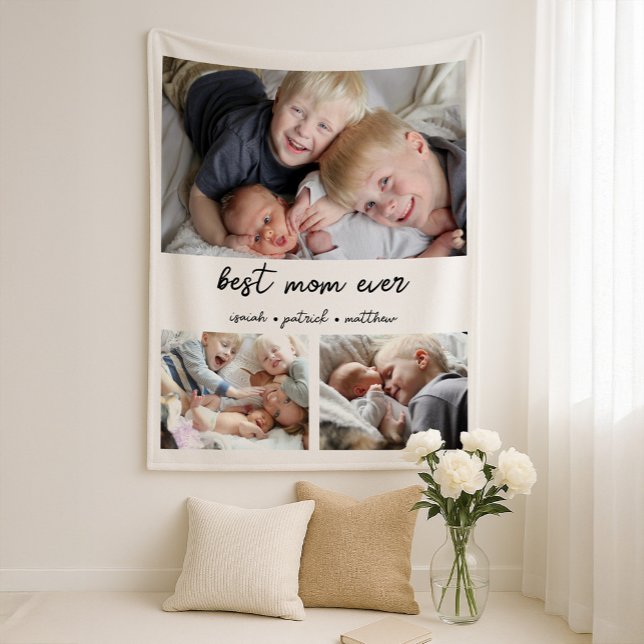 Best Mum Ever Kids Names Fleece Blanket (Creator Uploaded)