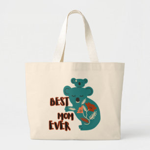 Best Mum Ever Koala Mother's Day Large Tote Bag