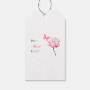 Best Mum Ever, Lotus & Butterfly, Mothers Birthday Gift Tags