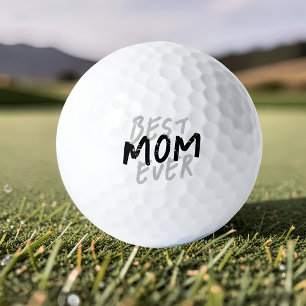 Best Mum Ever Modern Black and Grey Grunge Golf Balls