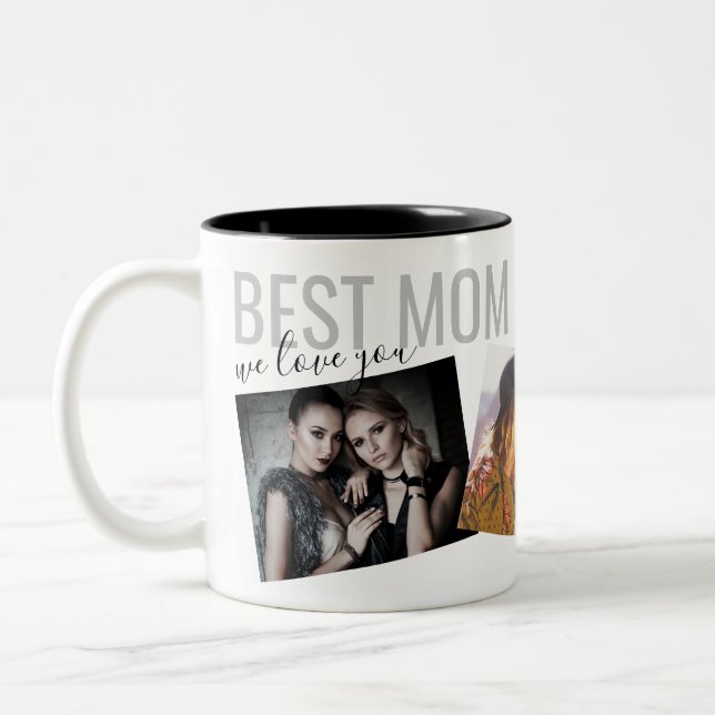 Best Mum Ever Modern Chic Custom Photo Coffee Mug (Left)