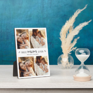 Best Mum Ever Modern Custom Photo Collage Keepsake Plaque
