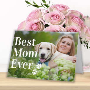 Best Mum Ever Modern Custom Photo Dog Holiday Card