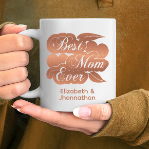 Best Mum Ever Modern Cute Kids Names Mother's Day Coffee Mug