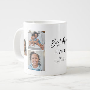 Best Mum Ever Modern Multi‑Photo Keepsake Giant Large Coffee Mug
