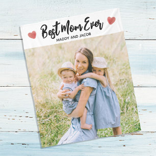 Best Mum Ever Modern Photo Fleece Blanket