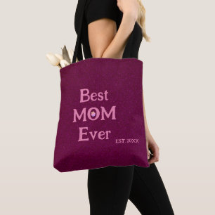 best mum ever modern retro solid mothers day tote bag
