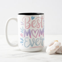 Best Mum Ever Modern Script Pastel Gradient Heart
