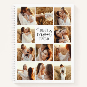 Best Mum Ever Modern Typography Photo Collage Gift Notebook