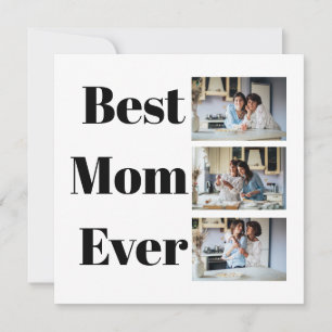 Best Mum Ever Mother's Day 3 Photo Collage Card
