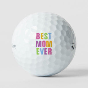 Best Mum Ever Mothers Day Colourful Typography Golf Balls