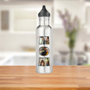 Best Mum Ever Mother's Day Gift 3 Photo Cutout 710 Ml Water Bottle