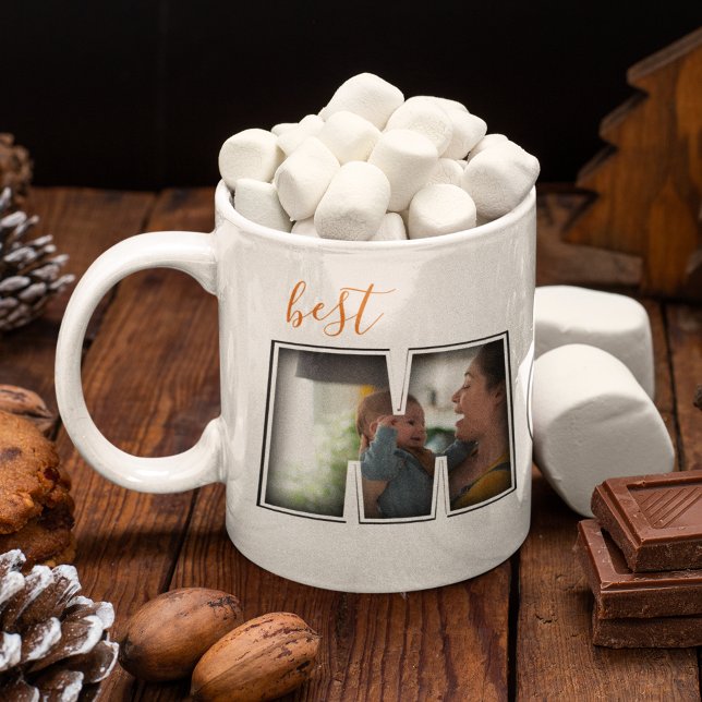 Best Mum Ever Mother's Day Gift 3 Photo Cutout Coffee Mug (Creator Uploaded)