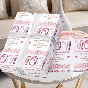Best Mum Ever Mother's Day Name Text Personalised Wrapping Paper