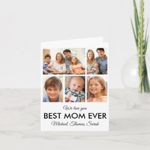 Best Mum Ever Mothers Day Photo Collage Card