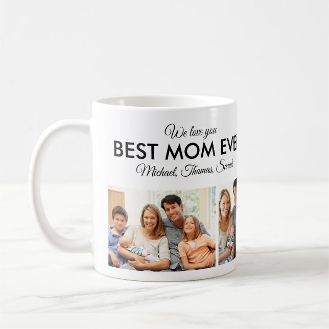 Best Mum Ever Mothers Day Photo Collage Coffee Mug (Left)