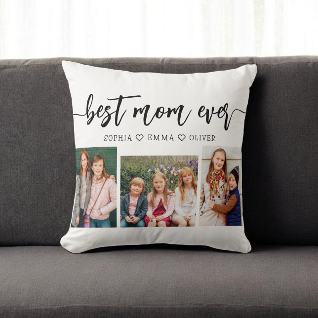 Best Mum Ever - Mother's Day Photo Collage Cushion (Creator Uploaded)